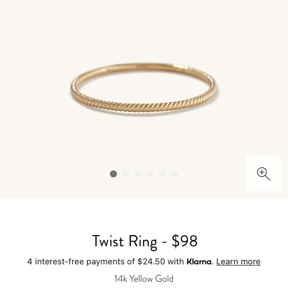 Mejuri 14k Gold Twist Ring Size 6